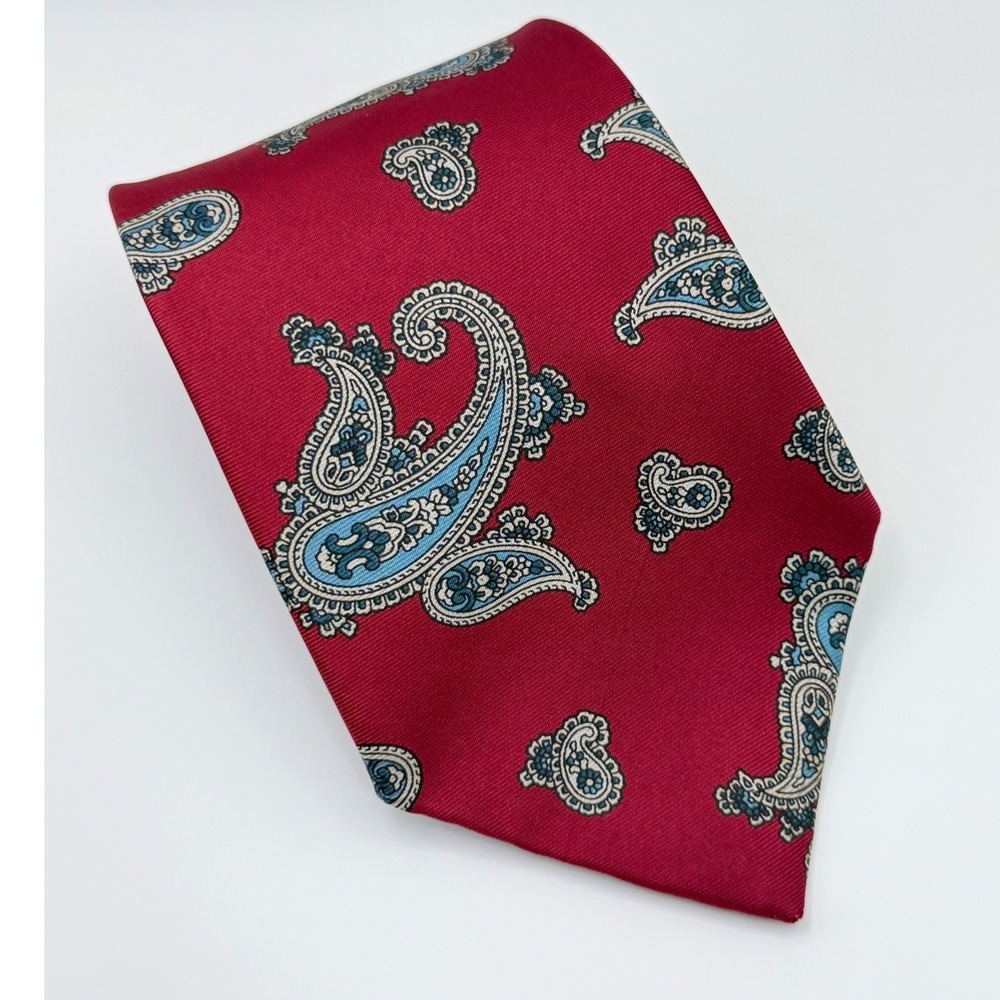 Gant Silk Tie OS Burgundy Red Paisley Classic Preppy Ivy League Dark Academia